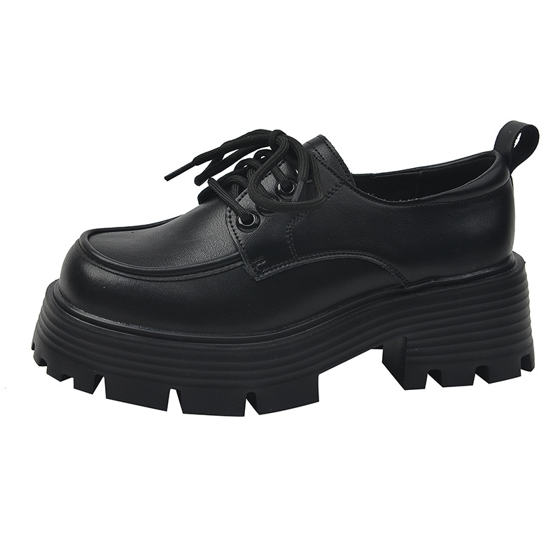 Loafers thick sole preppy style slip-on leather shoes 16