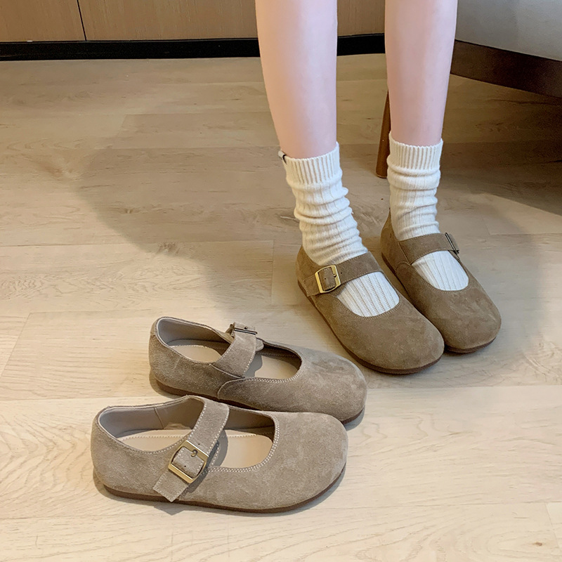 Round toe frosted one-strap Birken shoes for women 33 01