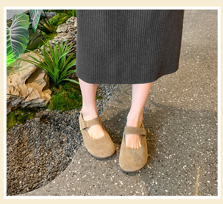 Round toe frosted one-strap Birken shoes for women 33 02