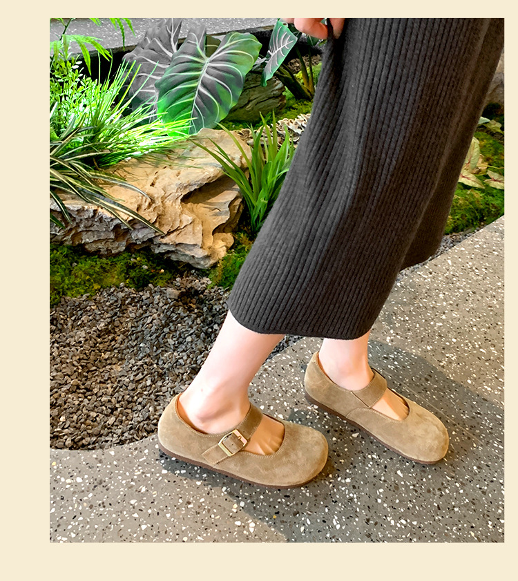 Round toe frosted one-strap Birken shoes for women 33