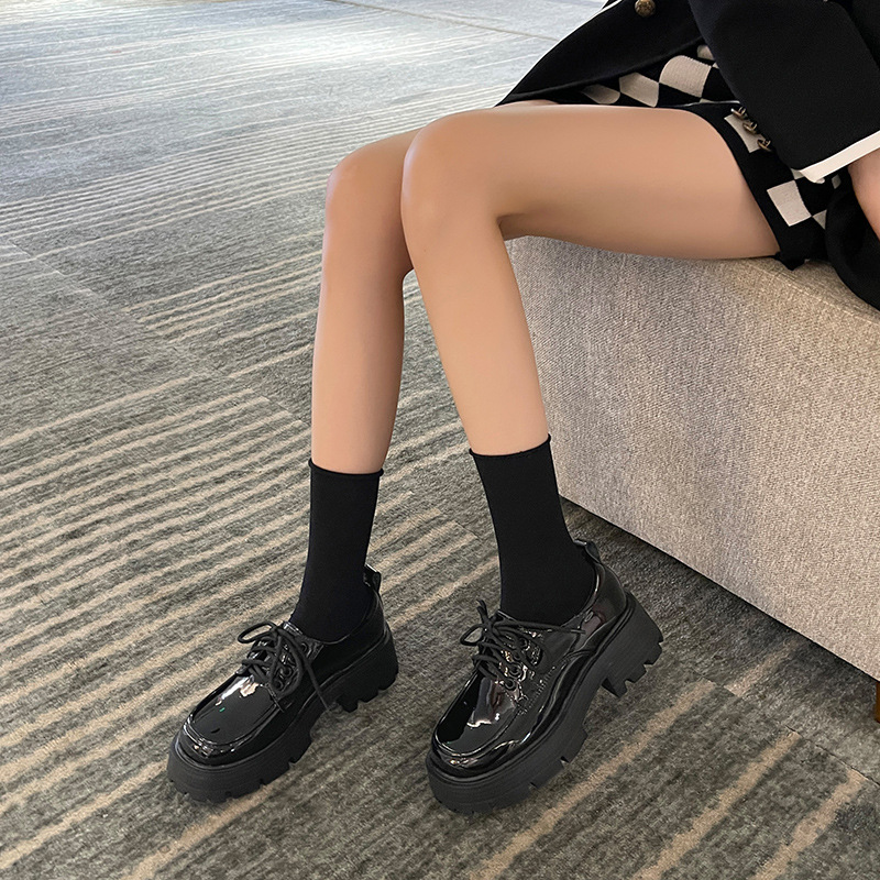 Spring new single shoes preppy style thick sole 15