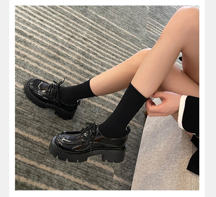 Spring new single shoes preppy style thick sole 15