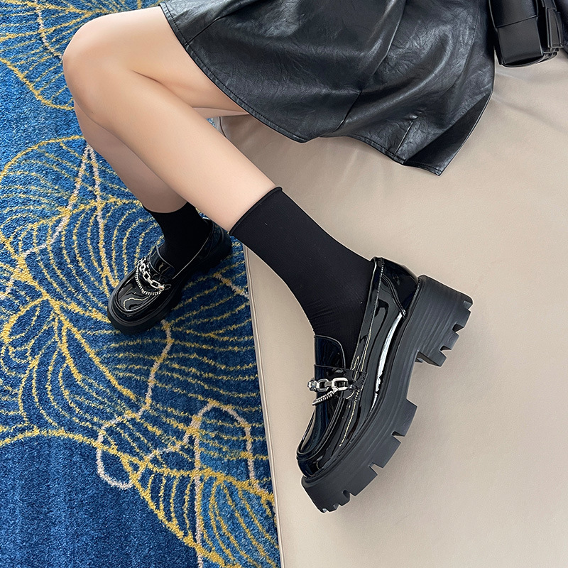 Thick-soled loafers British style JK leather shoes 14