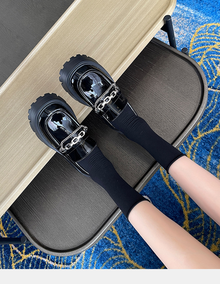 Thick-soled loafers British style JK leather shoes 14