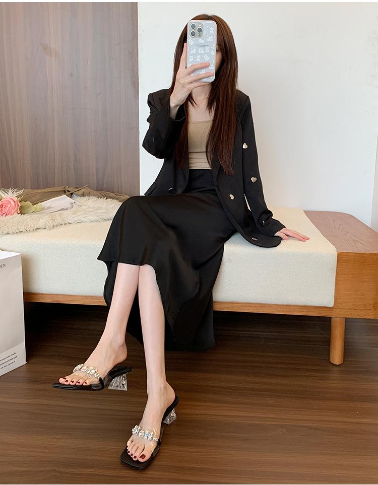 Transparent rhinestone strappy sandals 4