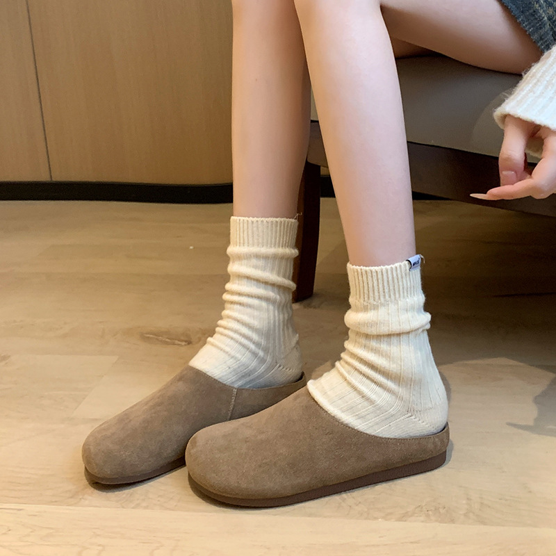 Vintage Birkenstock frosted thick-soled half-slippers 32