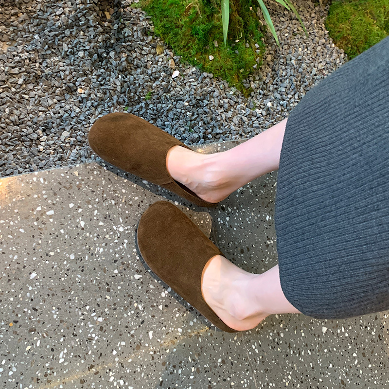 Vintage Birkenstock frosted thick-soled half-slippers 32