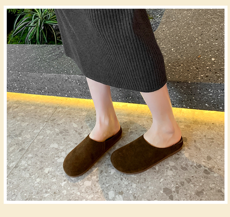 Vintage Birkenstock frosted thick-soled half-slippers 32