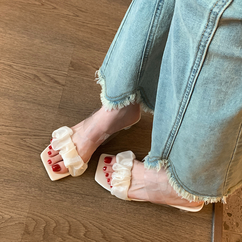 Women's crystal slippers high heel sandals 5 02