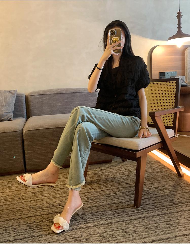 Women's crystal slippers high heel sandals 5