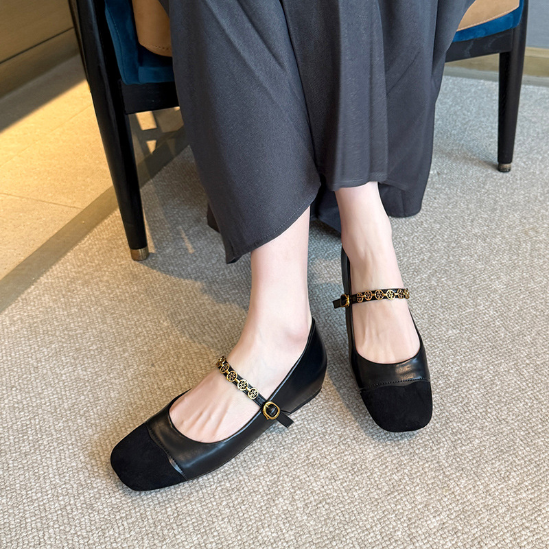 Women's square toe flat shoes pumps 55